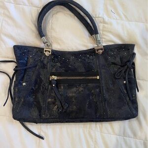 Navy sparkle Italian leather handbag